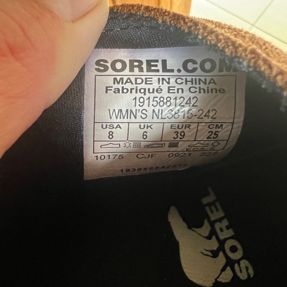 Sorel Evie Tan Leather Wedge Ankle Boots 8 - Picture 6 of 9